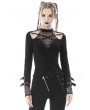 Dark in Love Black Gothic Punk Daily Wear Long Sleeves T-Shirt for Women