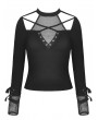 Dark in Love Black Gothic Punk Daily Wear Long Sleeves T-Shirt for Women