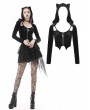 Dark in Love Black Gothic Sexy Cat Ear Fashion Hooded Long Sleeve Short Top for Women