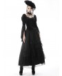 Dark in Love Black Gothic Victorian Luxurious Velvet Long Bell Sleeve Top for Women