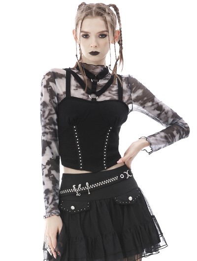 Dark in Love Black Gothic Punk Rebel Daily Wear Tank Top for Women