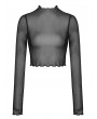 Dark in Love Black Gothic Punk Sexy Transparent High Neck Daily Wear Top for Women