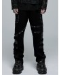 Punk Rave Black Gothic Punk Metal Buckle Long Straight Trousers for Men