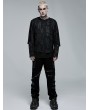 Punk Rave Black Gothic Punk Metal Buckle Long Straight Trousers for Men