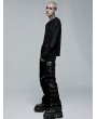 Punk Rave Black Gothic Punk Metal Buckle Long Straight Trousers for Men