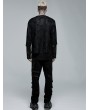 Punk Rave Black Gothic Punk Metal Buckle Long Straight Trousers for Men