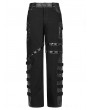 Punk Rave Black Gothic Punk Metal Buckle Long Straight Trousers for Men