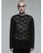 Punk Rave Black Gothic Daily Wear Skull Mesh Long Sleeve T-Shirt for Men