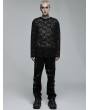 Punk Rave Black Gothic Daily Wear Skull Mesh Long Sleeve T-Shirt for Men