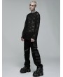 Punk Rave Black Gothic Daily Wear Skull Mesh Long Sleeve T-Shirt for Men