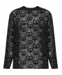 Punk Rave Black Gothic Daily Wear Skull Mesh Long Sleeve T-Shirt for Men