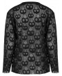 Punk Rave Black Gothic Daily Wear Skull Mesh Long Sleeve T-Shirt for Men