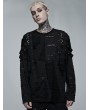 Punk Rave Black Gothic Punk Daily Wear Knitted Broken Holes Long Sleeve T-Shirt for Men