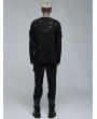 Punk Rave Black Gothic Punk Daily Wear Knitted Broken Holes Long Sleeve T-Shirt for Men