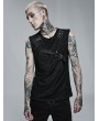 Punk Rave Black Gothic Punk Mesh Sleeveless Tank Top for Men