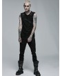 Punk Rave Black Gothic Punk Mesh Sleeveless Tank Top for Men