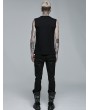 Punk Rave Black Gothic Punk Mesh Sleeveless Tank Top for Men