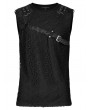 Punk Rave Black Gothic Punk Mesh Sleeveless Tank Top for Men