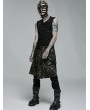 Punk Rave Black Gothic Punk PU Leather Pointed Cone Head Cover for Men