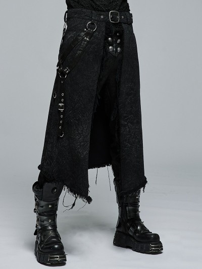 Punk Rave Black Gothic Punk Rock Skirt for Men