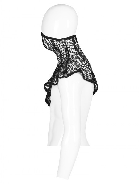 Punk Rave Black Gothic Stylish Mesh Button Mask for Men - DarkinCloset.com