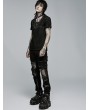 Punk Rave Black Gothic Punk Broken Mesh Decadent Long Trousers for Men