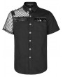 Punk Rave Black Gothic Punk Asymmetric Stitching Short Sleeve Shirt for Men