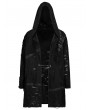 Punk Rave Black Gothic Punk Military Decadent Pins Hooded Trench Coat for Men