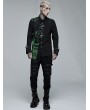 Punk Rave Black and Green Gothic Punk Asymmetric Long Sleeve Shirt for Men