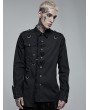 Punk Rave Black Gothic Punk Asymmetric Long Sleeve Shirt for Men