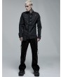 Punk Rave Black Gothic Punk Asymmetric Long Sleeve Shirt for Men