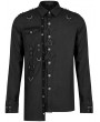 Punk Rave Black Gothic Punk Asymmetric Long Sleeve Shirt for Men