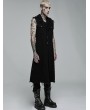 Punk Rave Black Gothic Punk Rivet Broken Holes Long Vest for Men