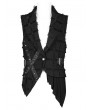 Punk Rave Black Gothic Punk Hollow Out Rivet Belt Asymmetric Vest for Men