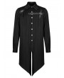 Punk Rave Black Gothic Punk Asymmetric Medium Length Dovetail Shirt for Men