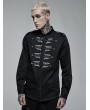 Punk Rave Black Gothic Punk Personalized Skull Embroidery Long Sleeve Shirt for Men