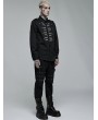 Punk Rave Black Gothic Punk Personalized Skull Embroidery Long Sleeve Shirt for Men