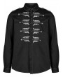 Punk Rave Black Gothic Punk Personalized Skull Embroidery Long Sleeve Shirt for Men