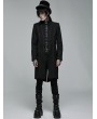 Punk Rave Black Gothic Handsome Skeleton Embroidered Medium Length Jacket for Men