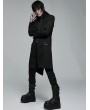 Punk Rave Black Gothic Handsome Skeleton Embroidered Medium Length Jacket for Men