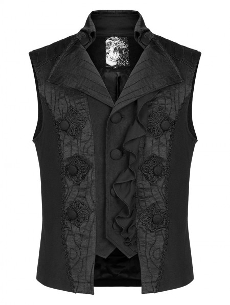 Punk Rave Black Vintage Gothic Noble Style Jacquard Vest for Men ...