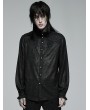 Punk Rave Black Vintage Gothic Chiffon Jacquard Long Sleeve Shirt for Men