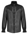 Punk Rave Black Vintage Gothic Chiffon Jacquard Long Sleeve Shirt for Men