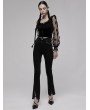 Punk Rave Black Gothic Punk Chain Daily Wear Flared Pants for Women