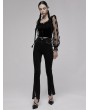 Punk Rave Black Gothic Punk Chain Daily Wear Flared Pants for Women