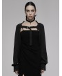 Punk Rave Black Gothic Punk Ragged Long Sleeve Knitted Bolero Jacket for Women