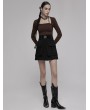 Punk Rave Black Gothic Punk A-Line Short Skirt With Decorative Belt