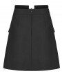 Punk Rave Black Gothic Punk A-Line Short Skirt With Decorative Belt