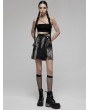 Punk Rave Black and White Gothic Punk Side Slit Tie Dyed A-Line Skirt