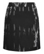 Punk Rave Black and White Gothic Punk Side Slit Tie Dyed A-Line Skirt